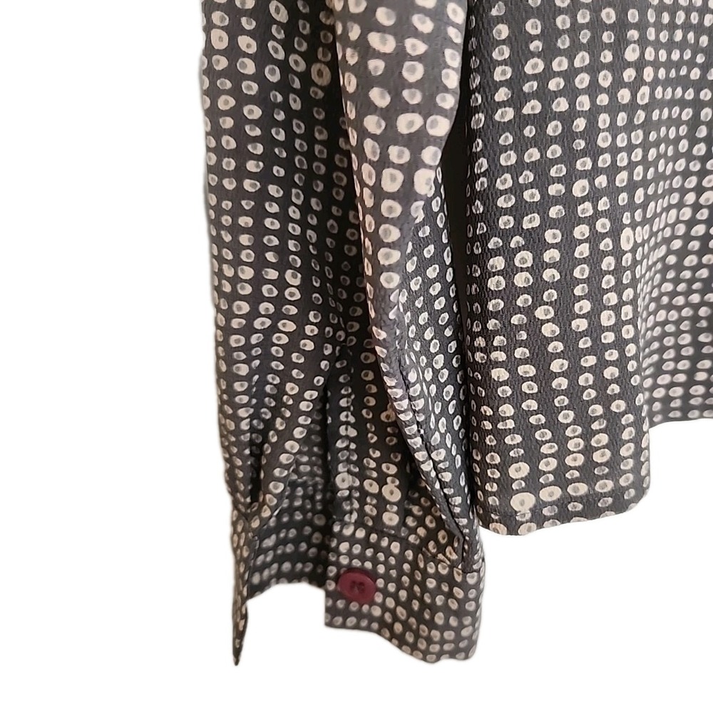 Vintage La Chine by Galinda Wang Womens 4 Chiffon Gray/Tan Long Sleeve Chic EUC - Picture 7 of 9